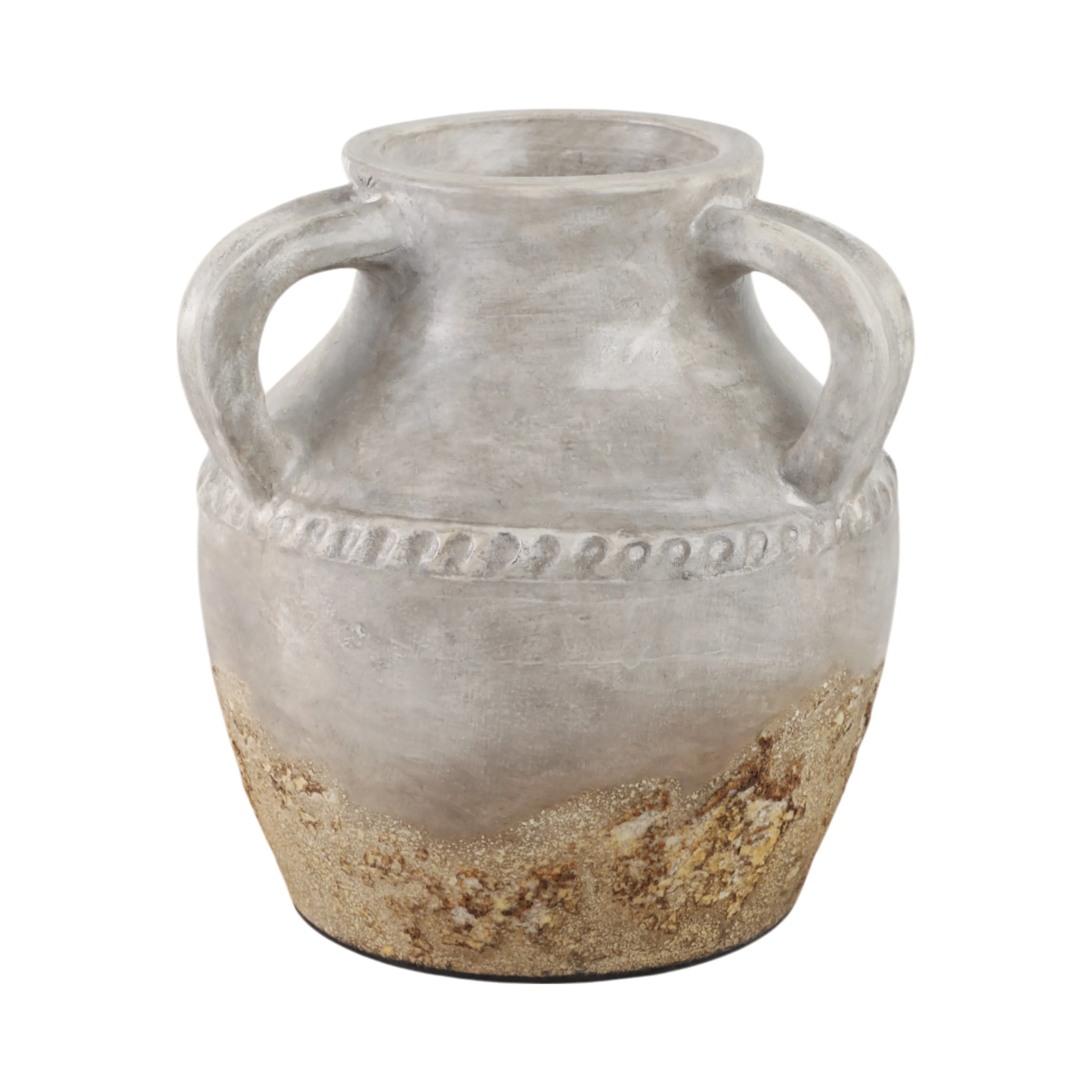 Terracotta, 10" Triple Handle Jug, Reactive Glaze