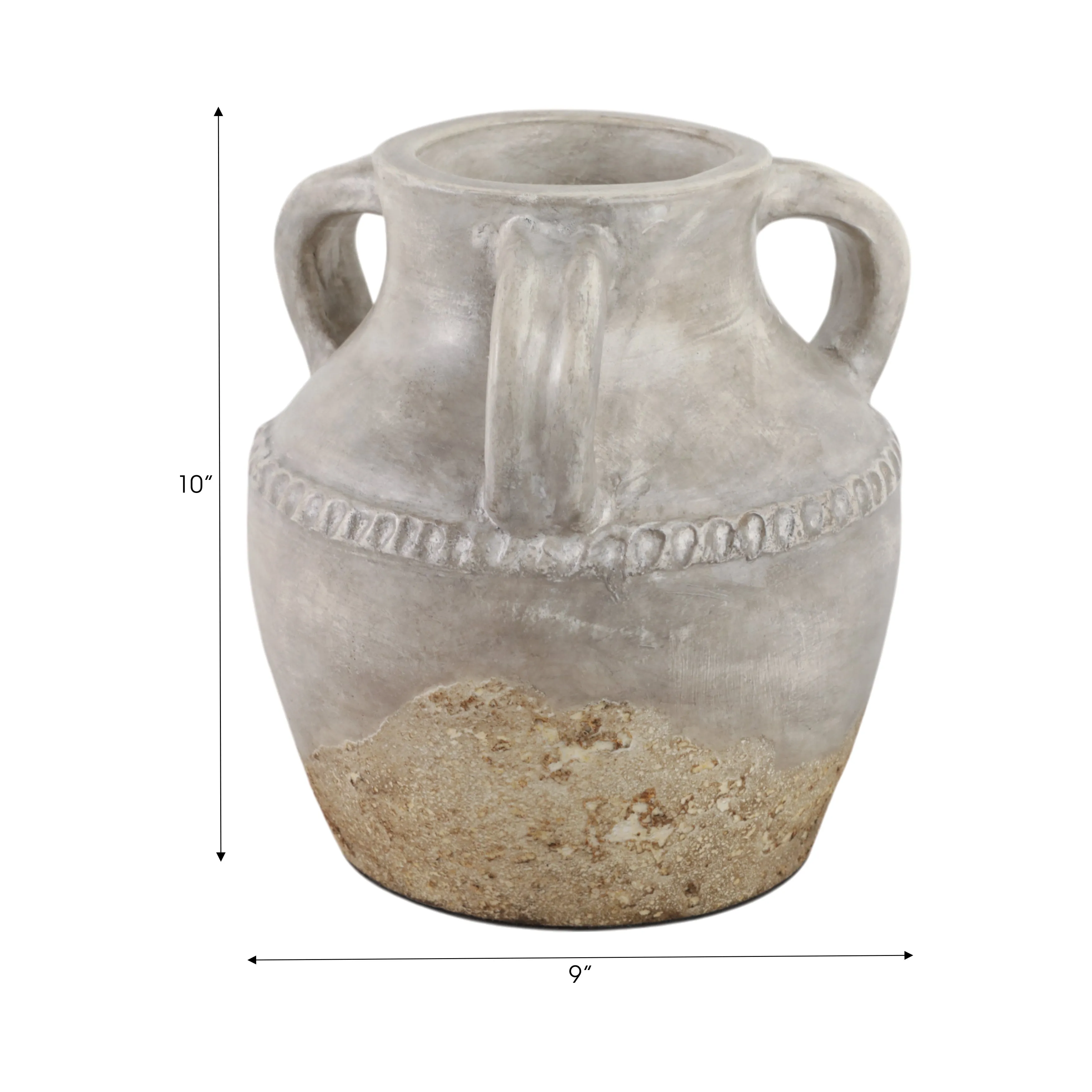 Terracotta, 10" Triple Handle Jug, Reactive Glaze