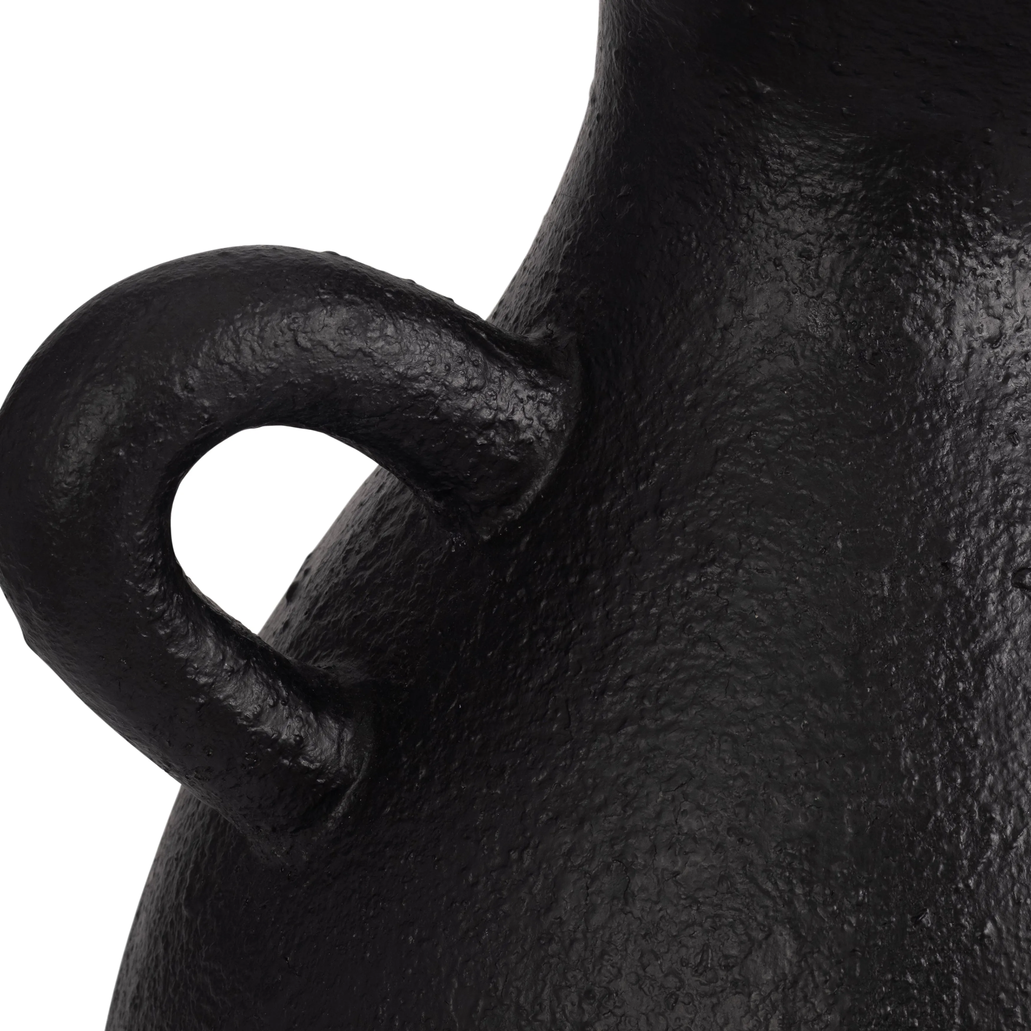 TERRACOTTA, 19" ORGANIC JUG WITH HANDLE, BLACK