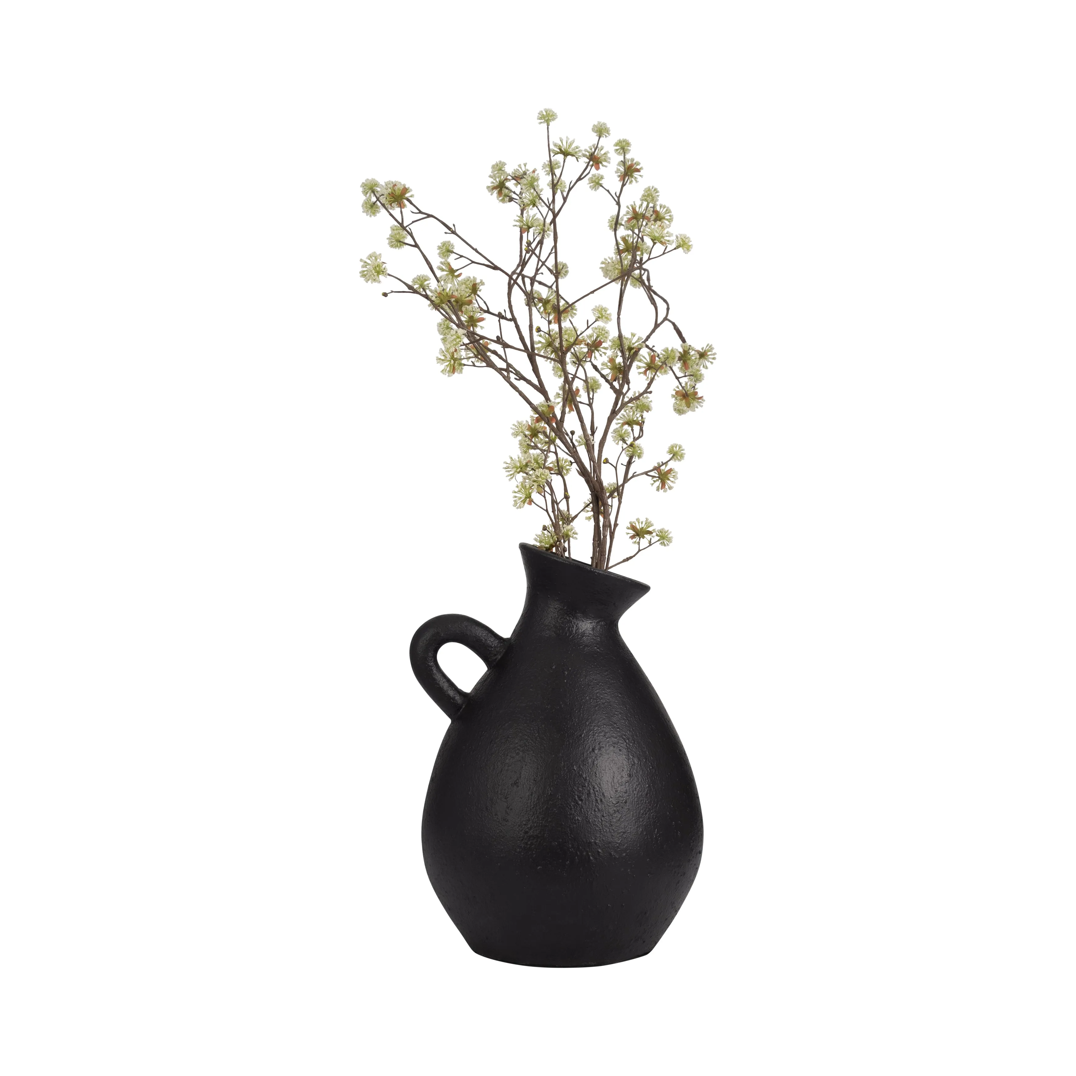 TERRACOTTA, 19" ORGANIC JUG WITH HANDLE, BLACK