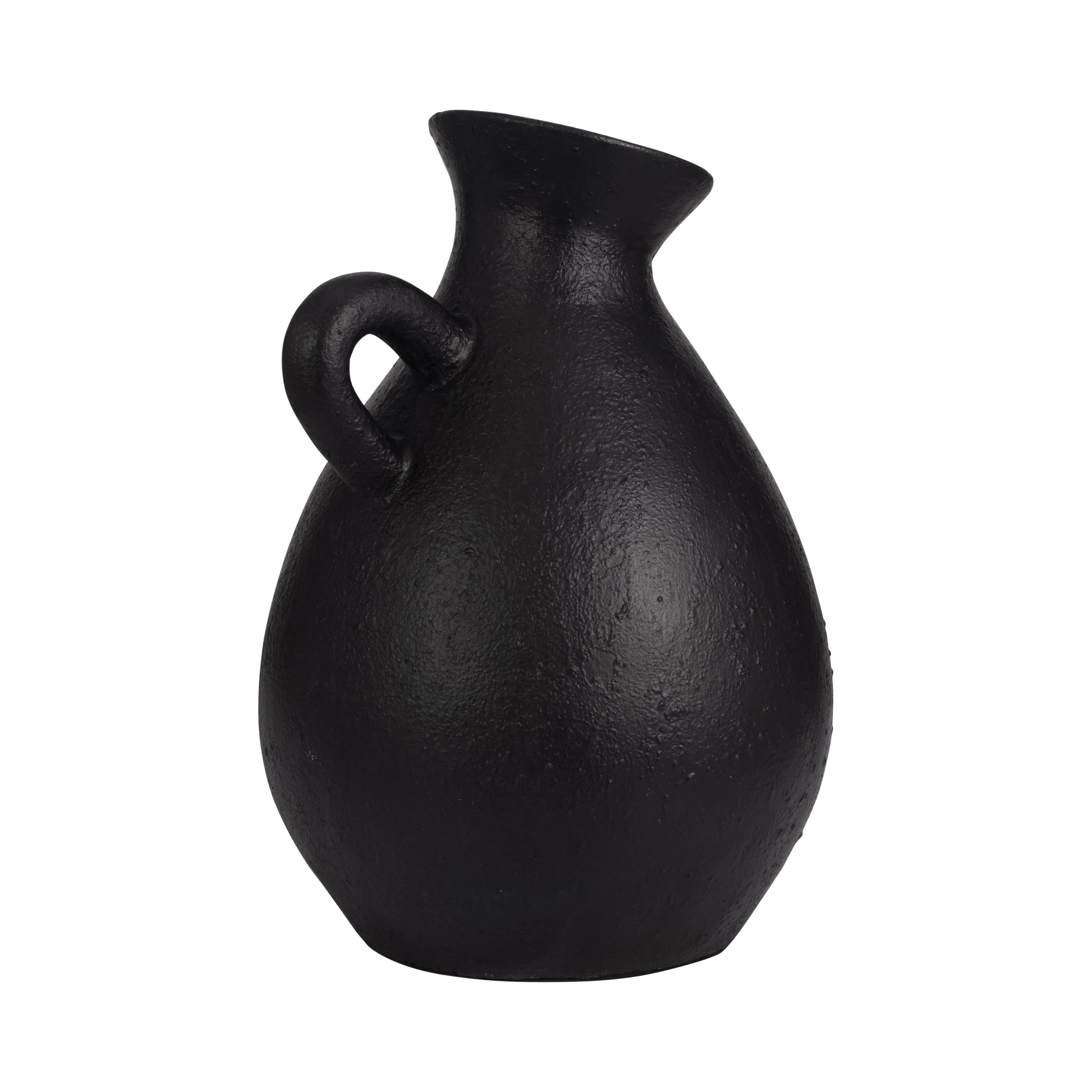TERRACOTTA, 19" ORGANIC JUG WITH HANDLE, BLACK