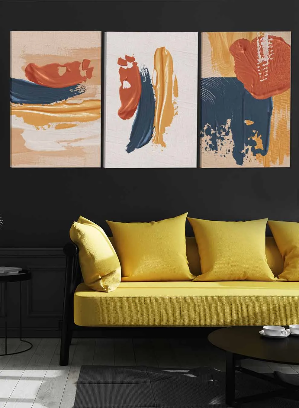 Terracotta Abstract Paintings(set of 3)