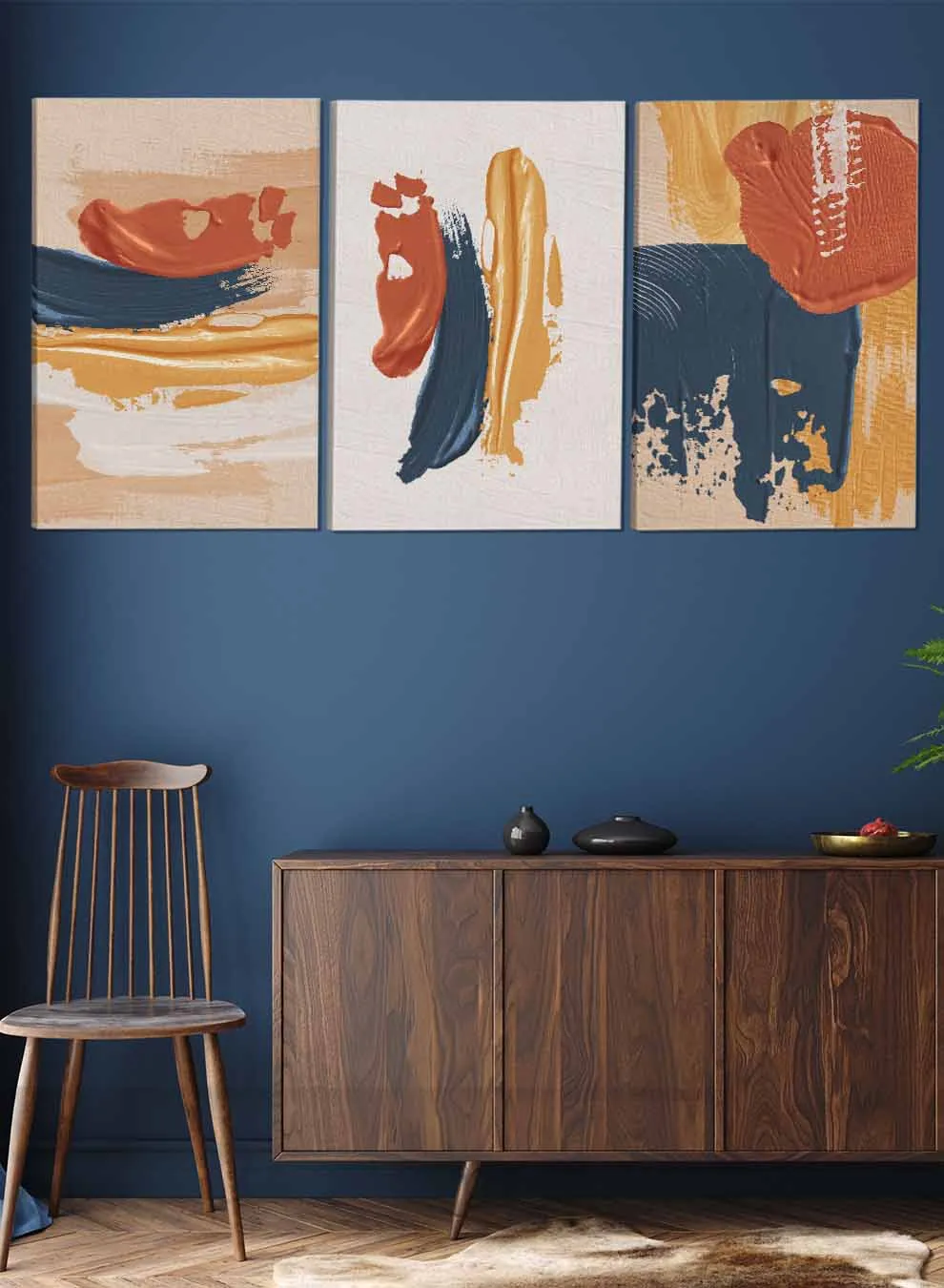 Terracotta Abstract Paintings(set of 3)