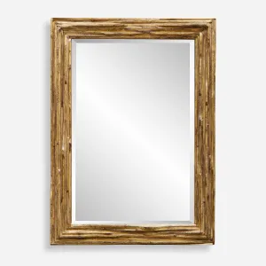 Uttermost Overlap Teak Wood Mirror