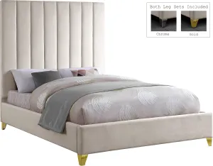 Via Cream Velvet Full Bed