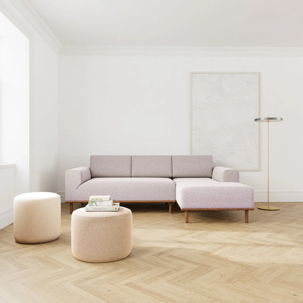 Vilmar Fabric Right Chaise Sofa