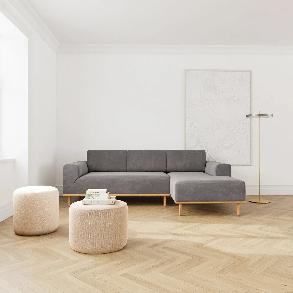 Vilmar Fabric Right Chaise Sofa