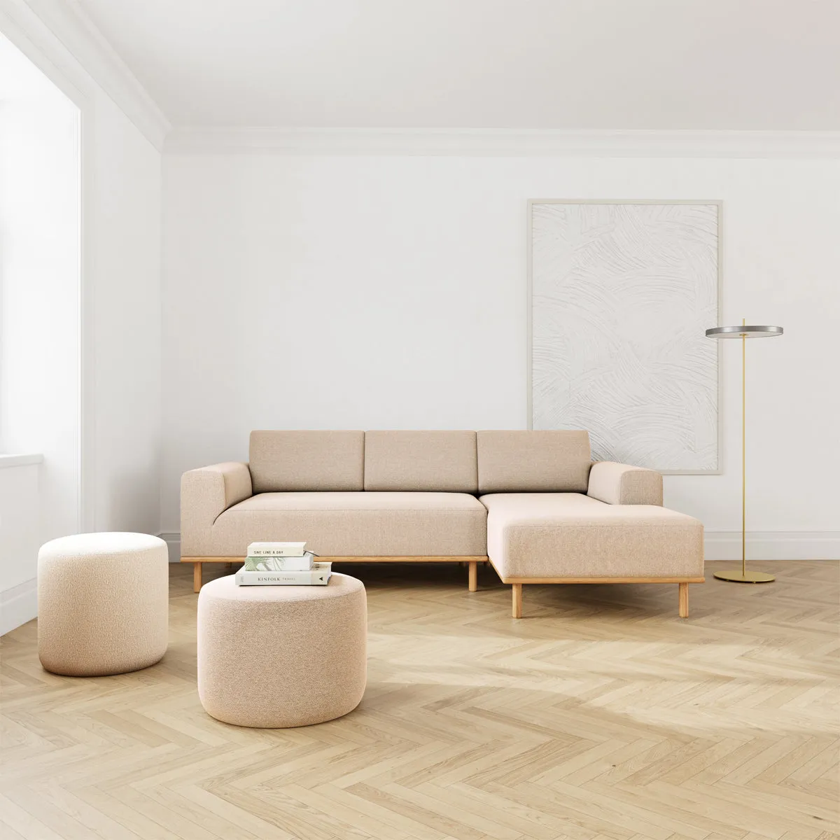 Vilmar Fabric Right Chaise Sofa