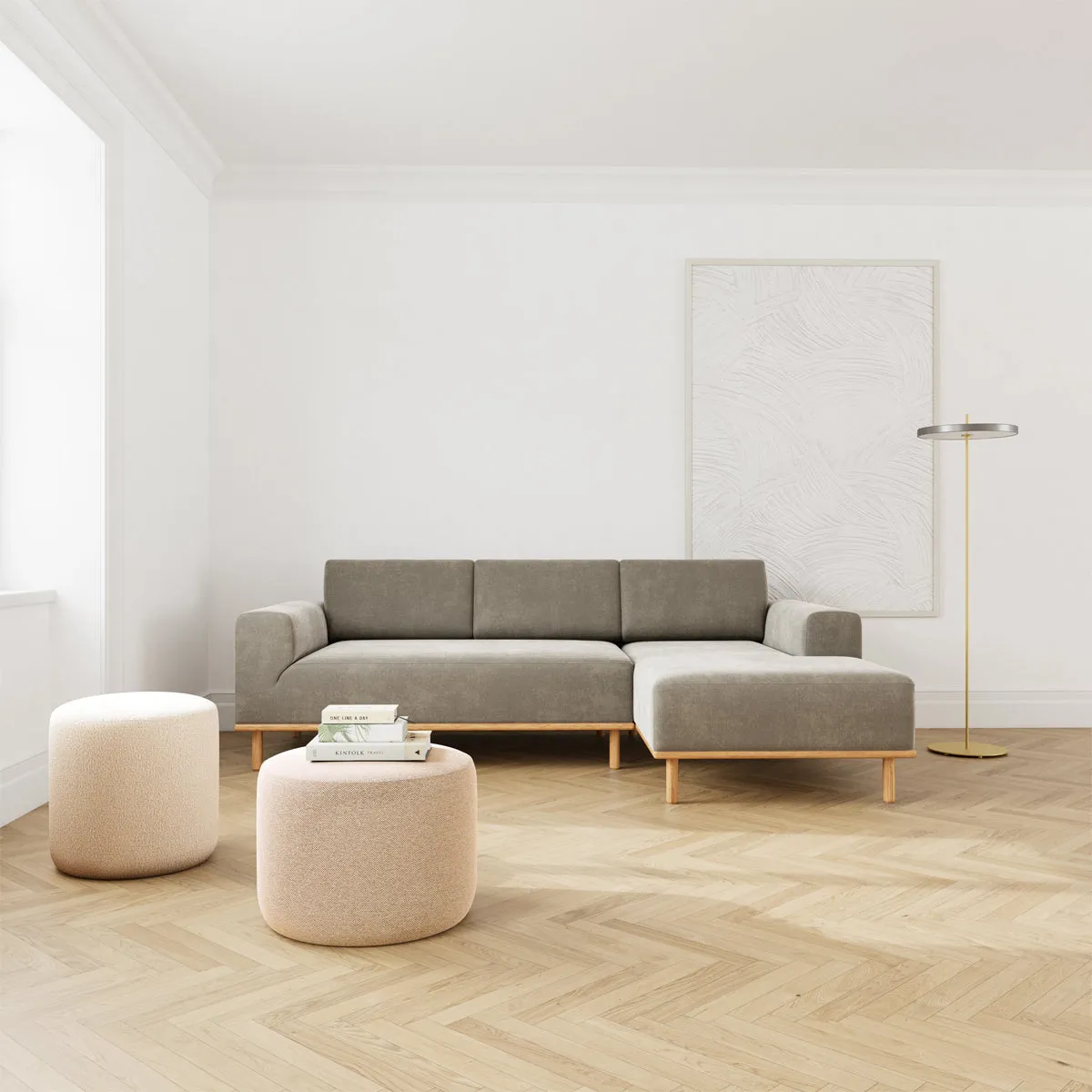 Vilmar Fabric Right Chaise Sofa