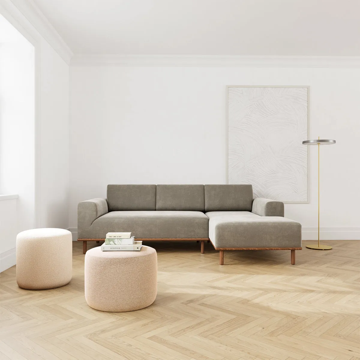 Vilmar Fabric Right Chaise Sofa