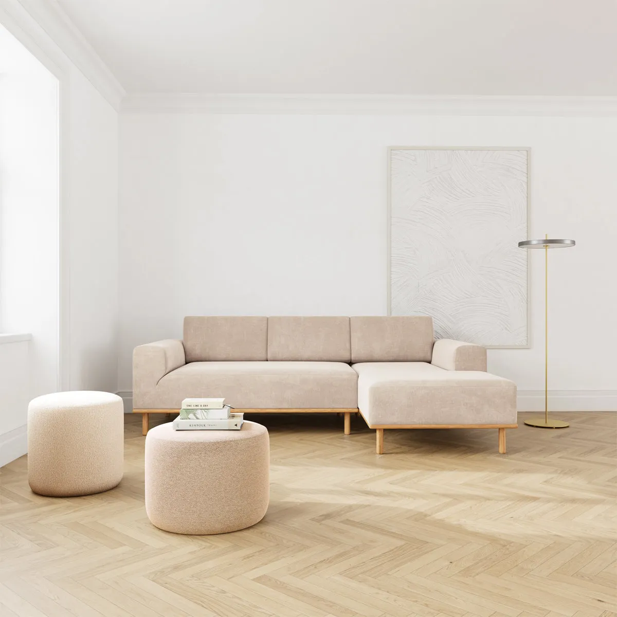 Vilmar Fabric Right Chaise Sofa