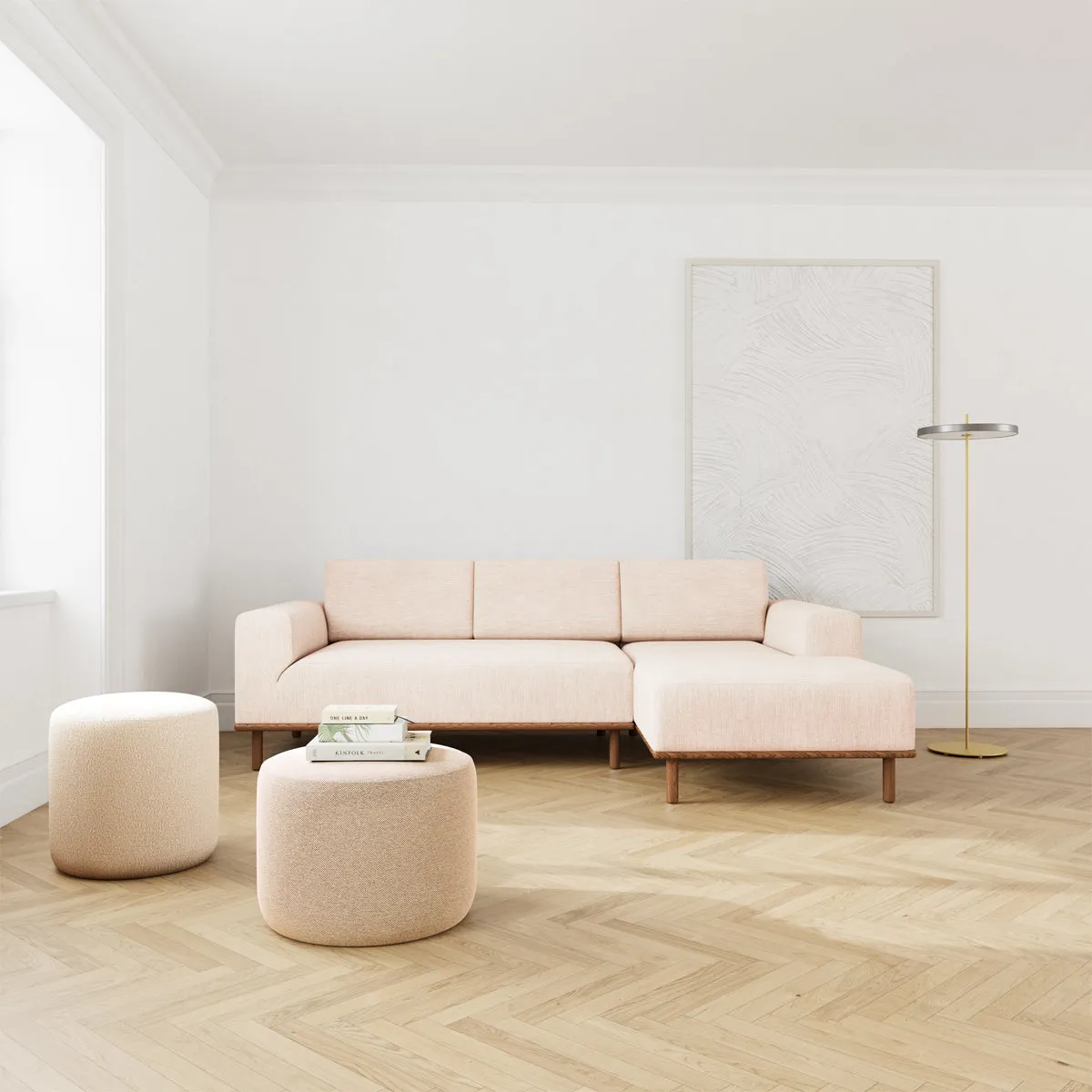 Vilmar Fabric Right Chaise Sofa
