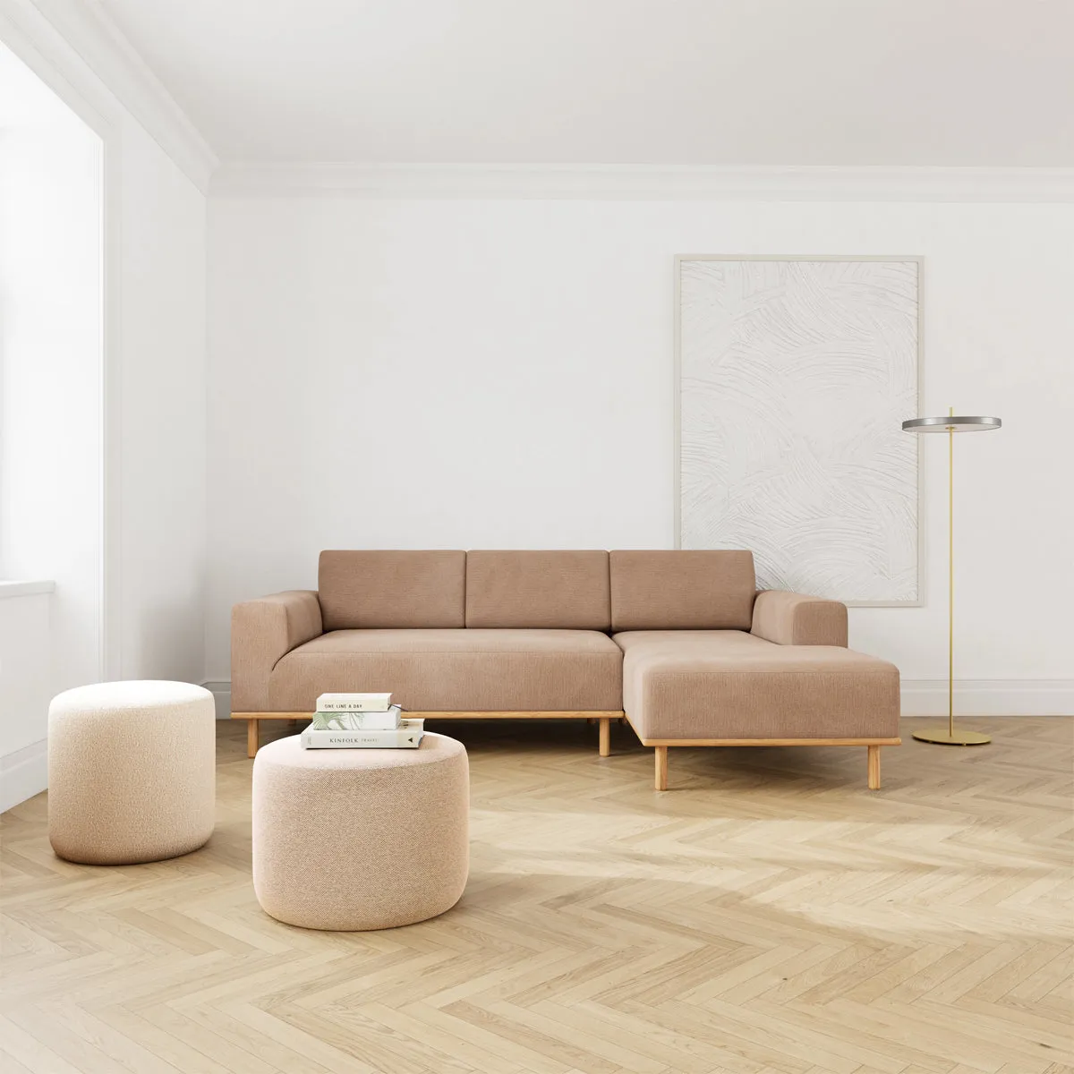 Vilmar Fabric Right Chaise Sofa