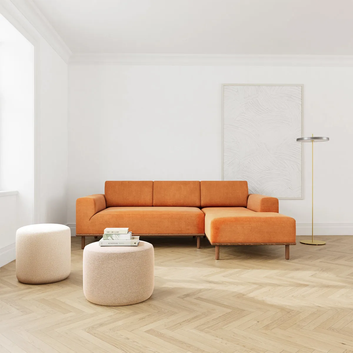 Vilmar Fabric Right Chaise Sofa