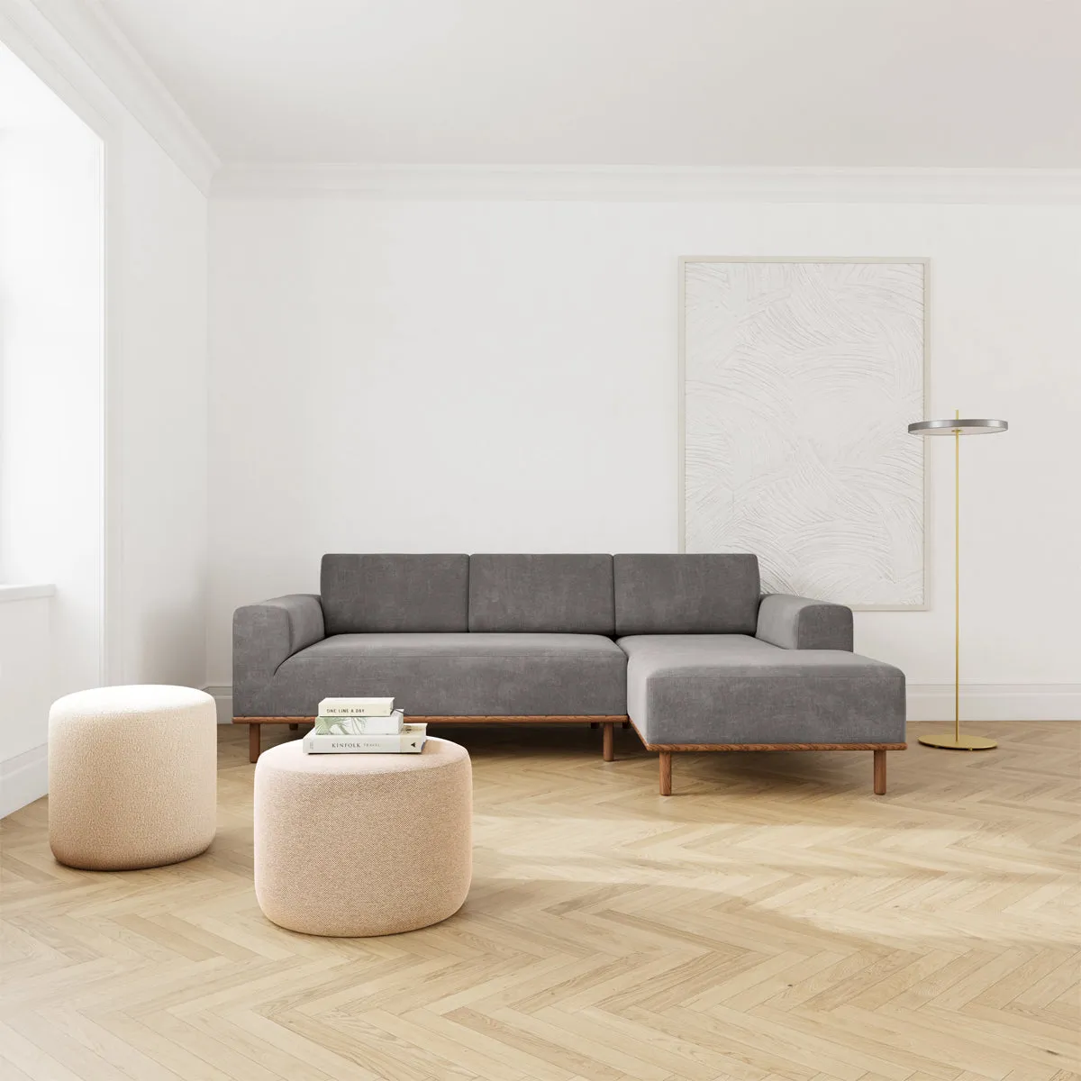 Vilmar Fabric Right Chaise Sofa