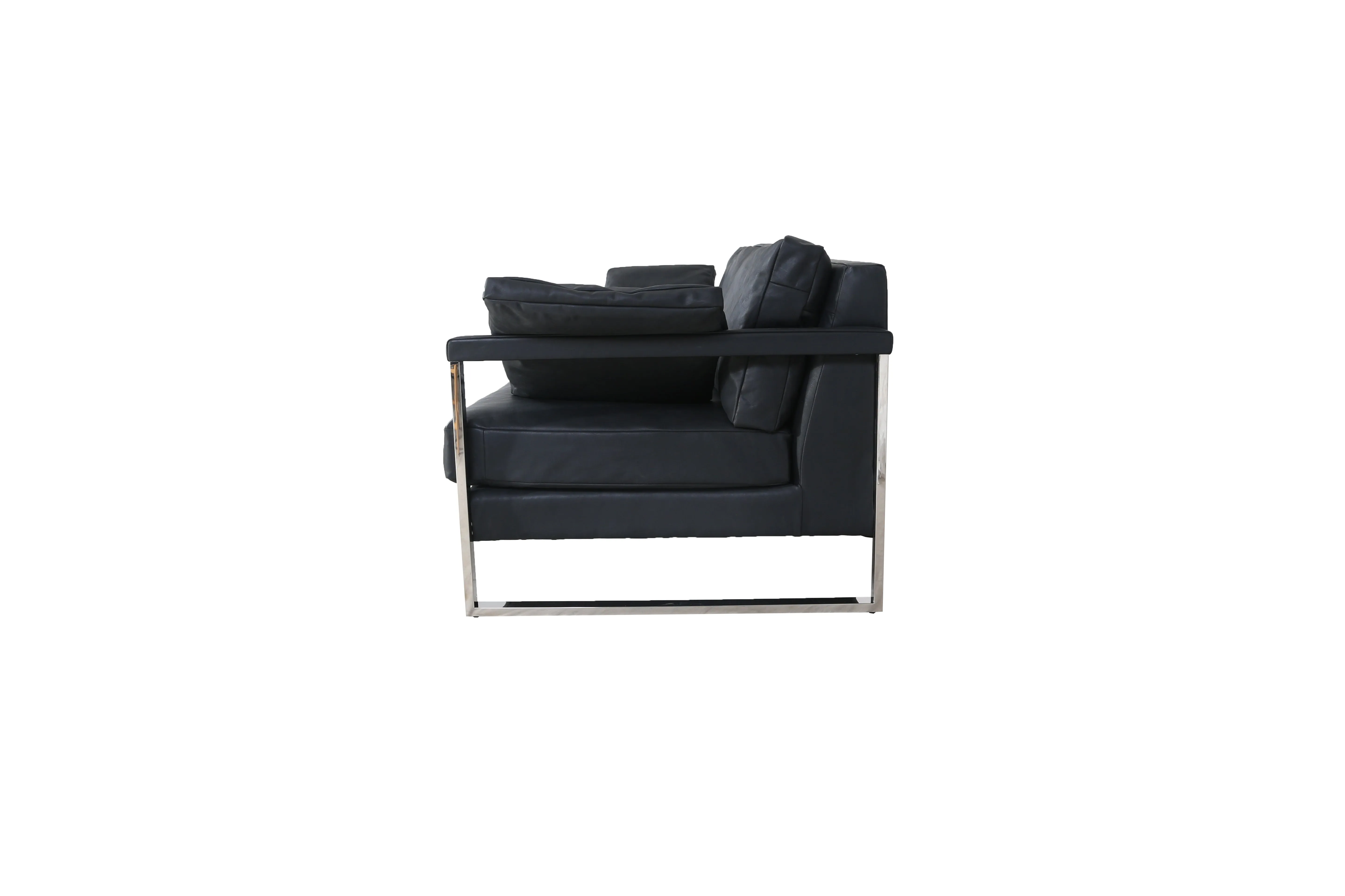 Winter Black Leather Sofa