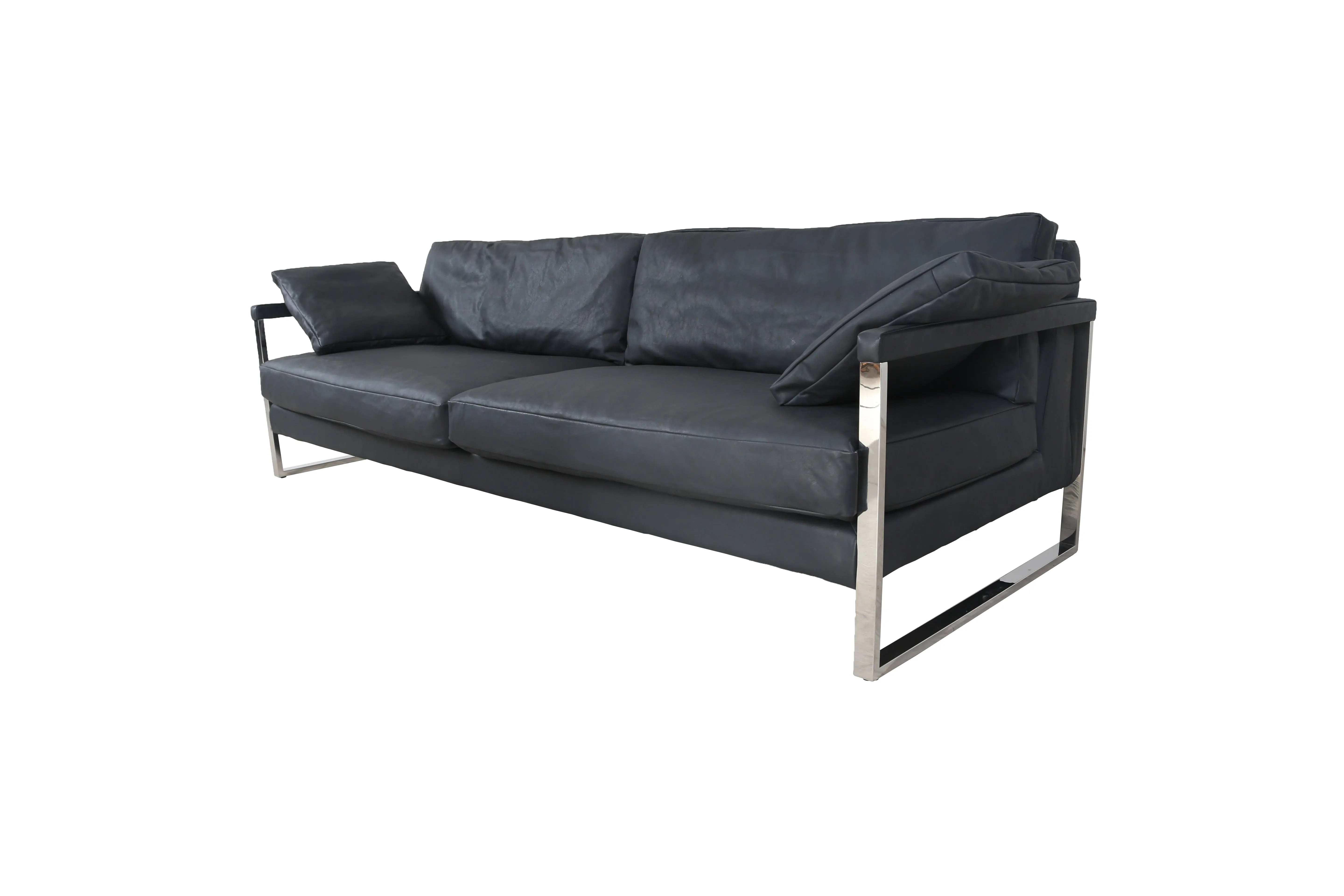 Winter Black Leather Sofa