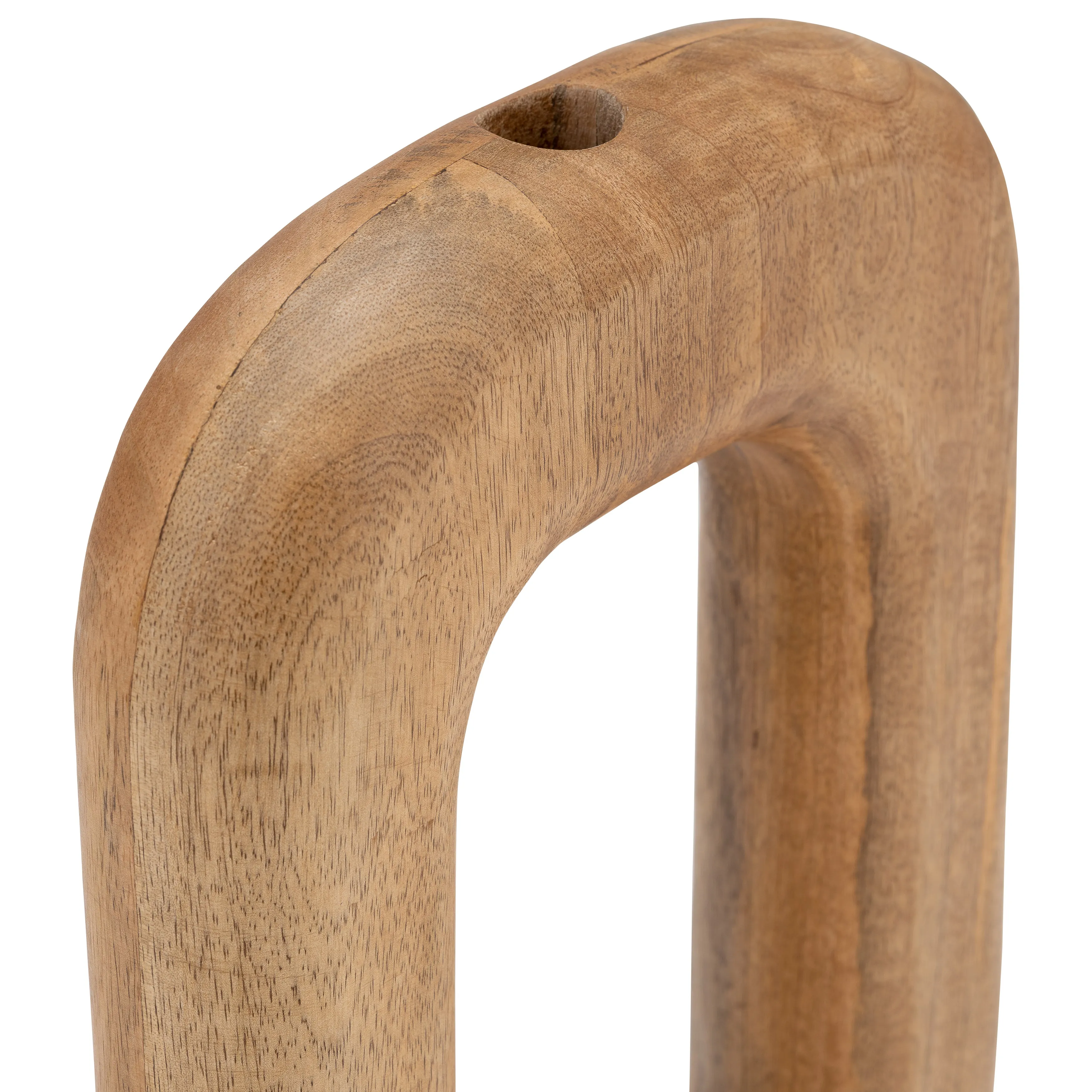 Wood, 10"H Horseshoe Vase, Brown