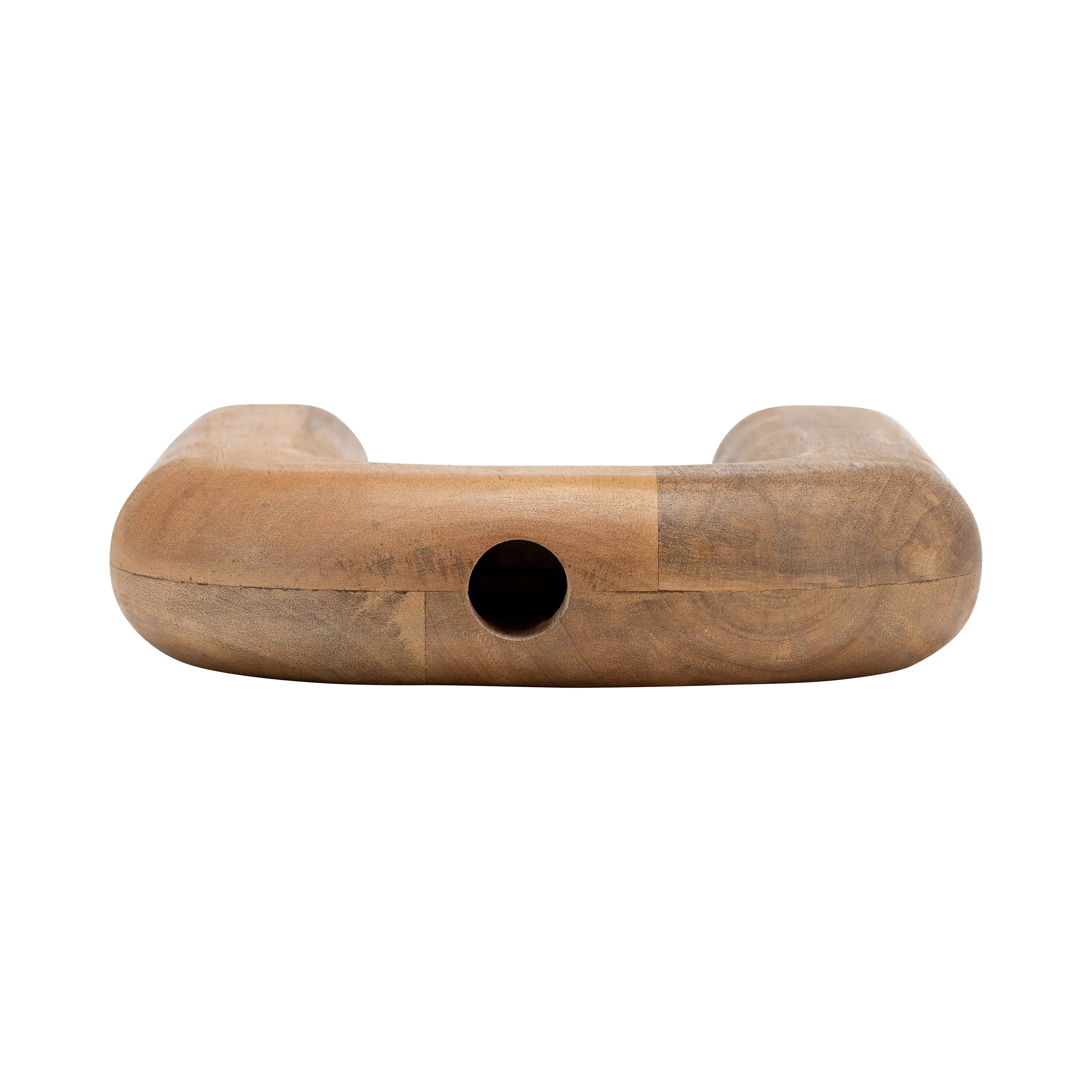 Wood, 10"H Horseshoe Vase, Brown