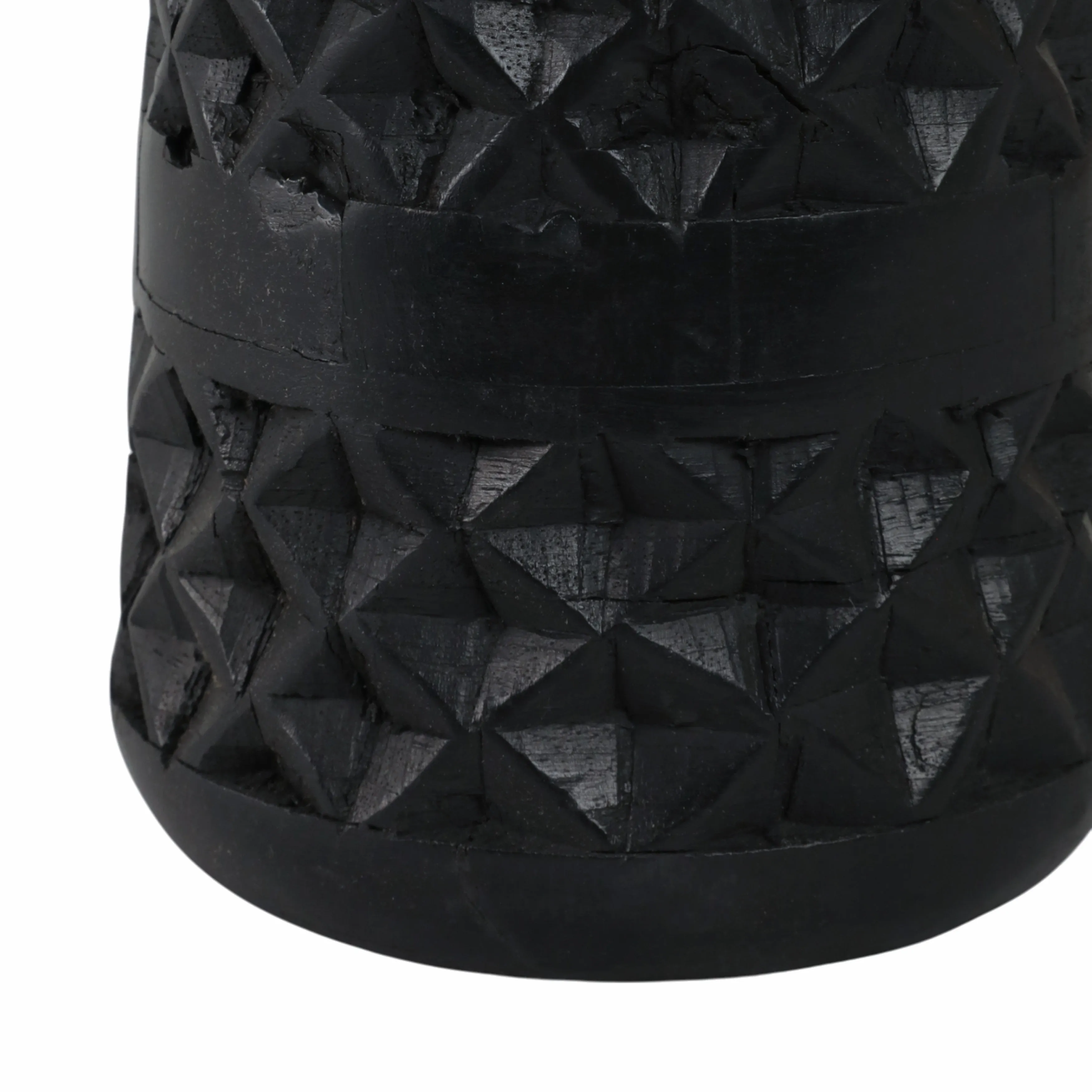 WOOD 12" STAINED VASE, BLACK