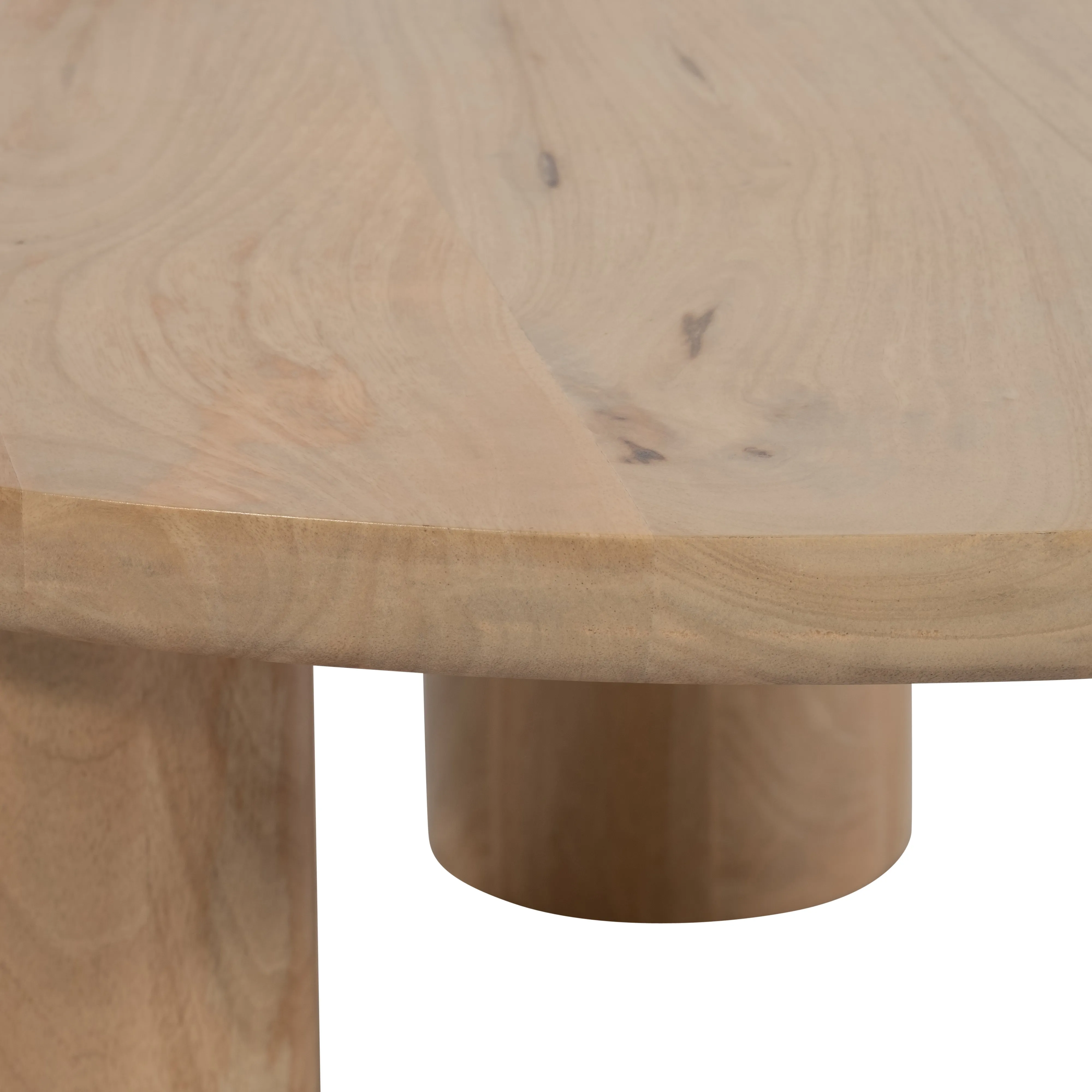 Wood, 35"D  Modern Farmhouse Side Table, Nat Kd