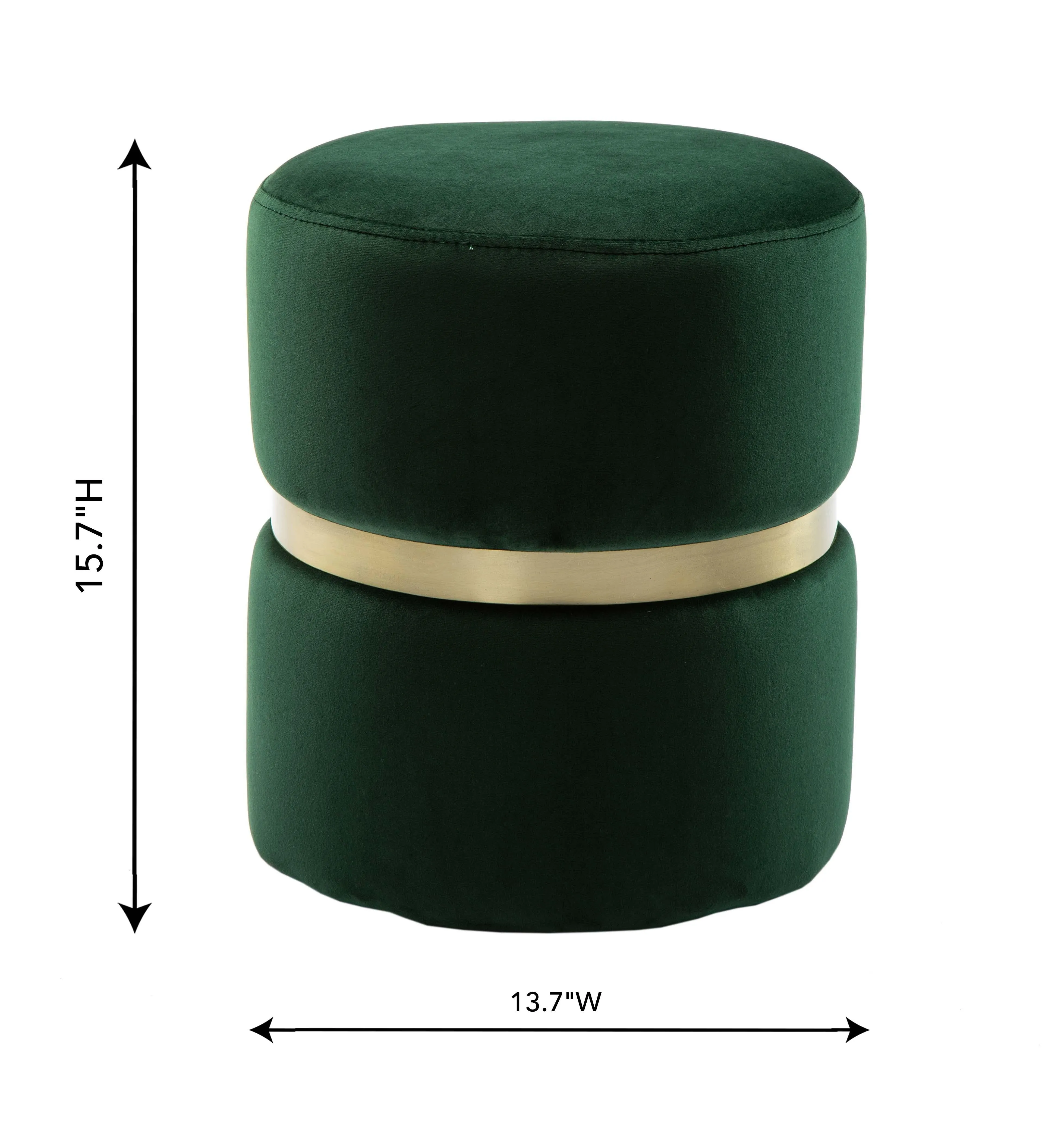 Yamma Forest Green Velvet Ottoman