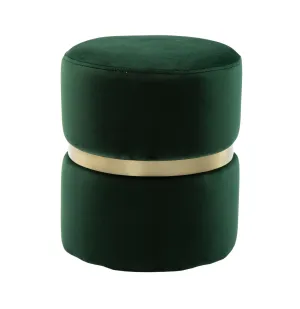 Yamma Forest Green Velvet Ottoman